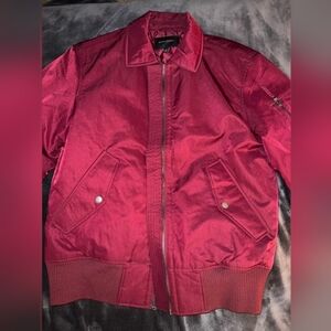 Banana Republic NWT Jules Flight Bomber Zip Up Jacket Coat Burgundy Men’…